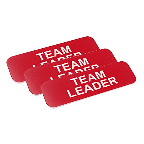 Team Leader 1 x 3 Name Tag, Red (3 Pack)