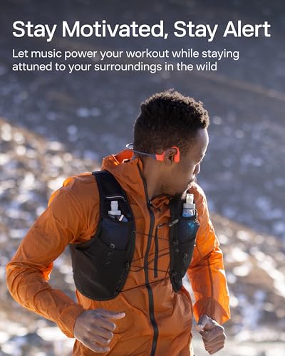 Image of SHOKZ OpenSwim Pro Open-Ear MP3 Headphones, Red, IP68 Waterproof, 32GB MP3 | IP68 waterproof; Bluetooth + 32GB MP3 modes; Vivid underwater sound; 9H battery; Swimming /Water sports