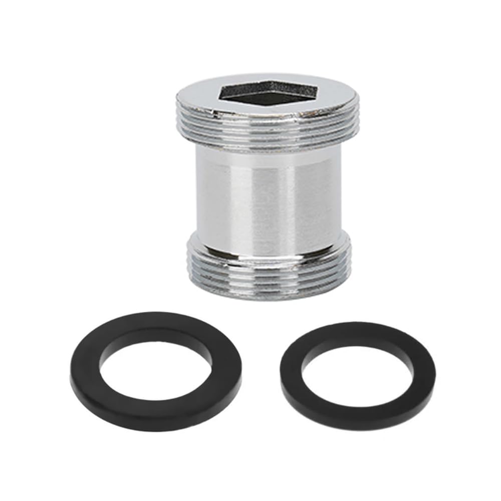 Hatoolha Men's Silver Brass Faucet Adapter, 22Mm Thread To 24Mm Thread Tap Joint Connector Faucet Water Purifier Aerator Adapter (Height 24.5Mm)