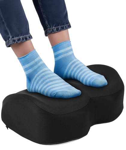 Everlasting Comfort Foot Rest for Under Desk at Work - Memory Foam Office Foot Stool & Under Desk Footrest Leg Elevation Pillow for Gaming & Home Office, Supports Posture