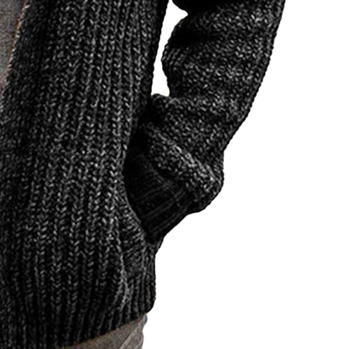 Men's Shawl Collar Open Front Sweater Button Down Cable Casual Sweater Cardigan Knitted Fall Winter Sweaters4