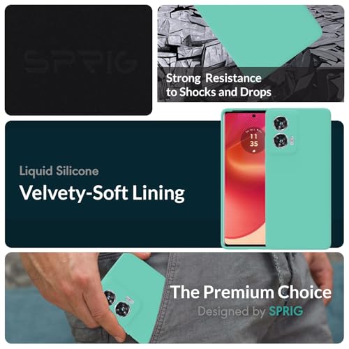 Image of SPRIG Compatible with Moto G96 Premium SilkTone Back Cover Drop Tested Shock Proof Mobile Case for Men, Women, Boys and Girls with Camera Protection (Turquoise Blue)
