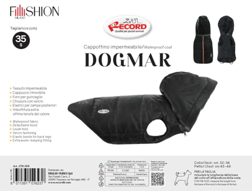 Record - Dogmar Coat for Dogs. Waterproof Dog Coat in Sober and Refined Style with Reflective Bands, Adjustable Closure and Leash Hole - Image 4
