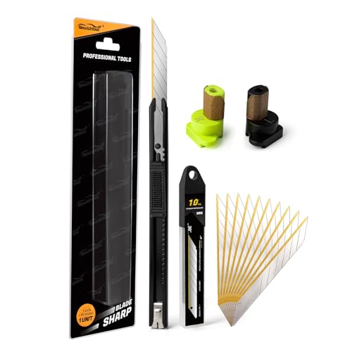 NEWISHTOOL Vinyl Wrap Tools Dual Spacer Cutter Aid and 9mm Utility Knife Tool for Cutting Tint Film, Vinyl Wrap and PPF Installation, Magnetic Guide Trimming Tool for Precise 2mm/7mm Edge Cuts