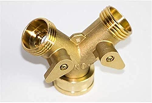 Raccord de tuyau en laiton RJJ avec double vanne réglable pour connecteur de jardin 3/4 - 3