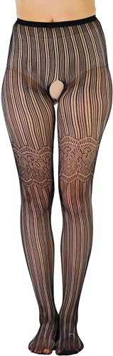 Image of ToBeInStyle Women's Elegant Floral Lace Inspired Spandex Net Full Length Tights