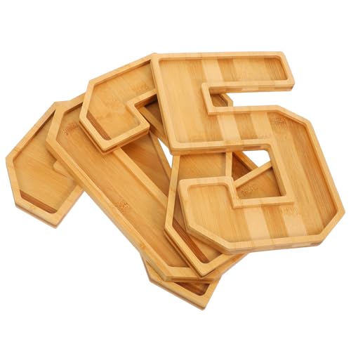 Alipis Vassoio per Affettati Numeri in Legno Vassoio per Snack Tagliere per Affettati Piatto da Portata per Alimenti per Dessert per Frutta Decorazione per Capodanno