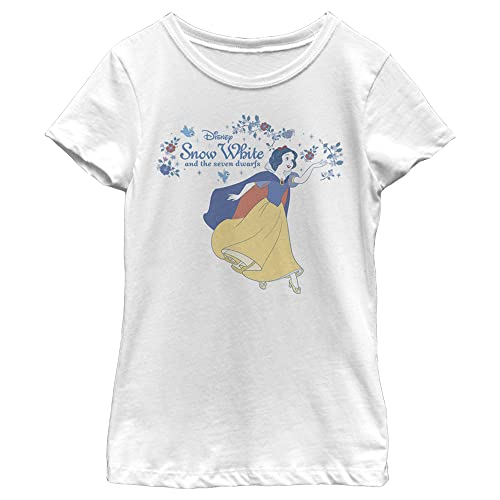 Disney Snow White Floral Colorful Style Girls Standard T-Shirt