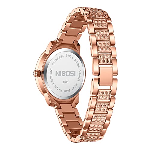 NIBOSI-Women-Wrist-Watches-Analog-Rose-Gold-Dial-Womens-Watch-for-GirlsMissLadies-Diamond-Studded-with-Stylish-Girlfriend-Watches