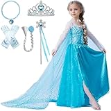 [KALAOK] ドレス プリンセス ドレス コスプレ ワンピース キッズコスチューム ガールズ ディズニー姫風ドレス 子供 仮装 诞生日 blue 100CM