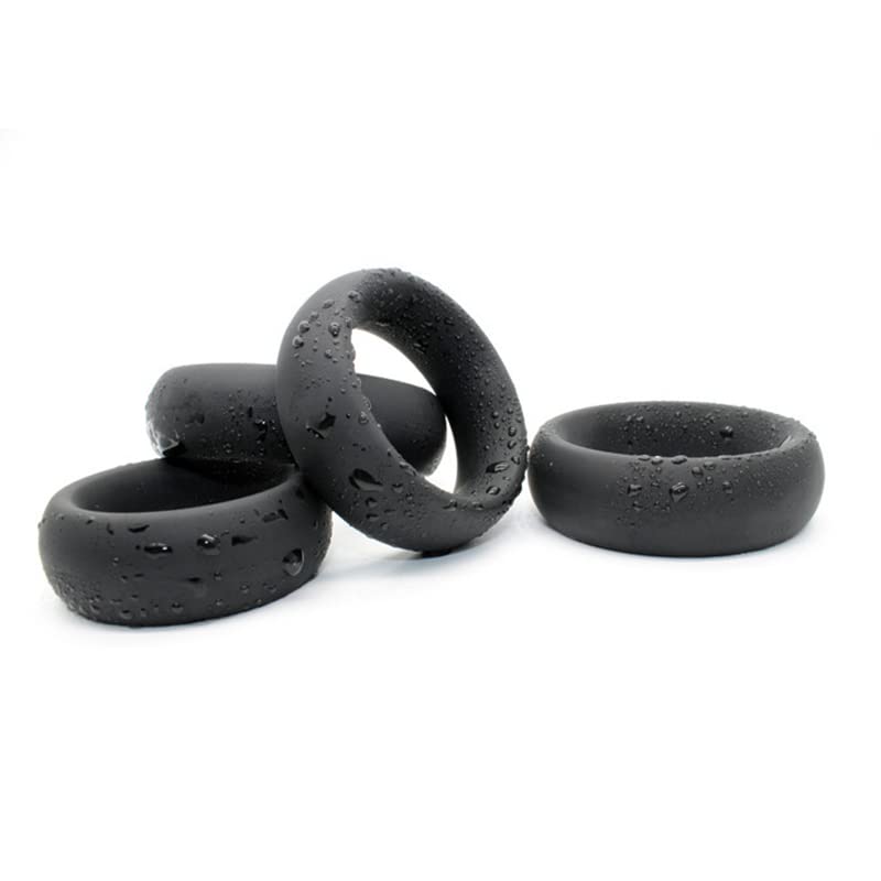 XaiYimee 4 Anillos elásticos de Silicona Impermeables, Anillos de Gimnasio, Anillos de Juego para Hombres
