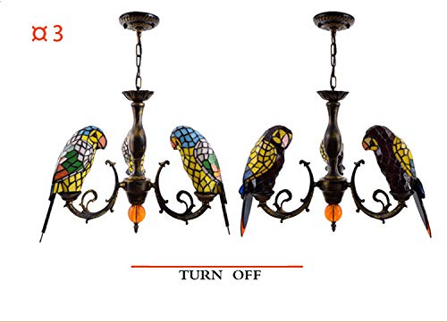 Żyrandol Tiffany W Stylu Vintage, Lampa Sufitowa Z Witrażem, Regulowana Lampa Sufitowa Do Salonu, Sypialni, Restauracji, Baru Wystawowego, 12 Głowic C(3 Głowy Ba)
