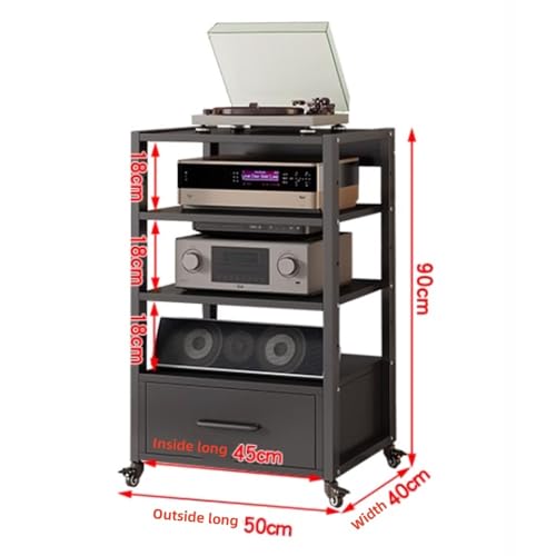 Meuble de rangement multimédia polyvalent noir pour lecteur CD et consoles