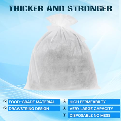 Image of 100 Piese Cold Brew Coffee Filters with Drawstring, 20 inch X 20 inch Commercial Cold Brew Bags for Commercial Model Cold Brew Coffee Makers and 5 Gallon Systems, Brew Up To 5 LBS Coffee
