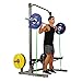 Sunny Health & Fitness Power and Squat Rack with High Weight Capacity, Olympic Weight Plate Storage and 360° Swivel Landmine and Power Band Attachment