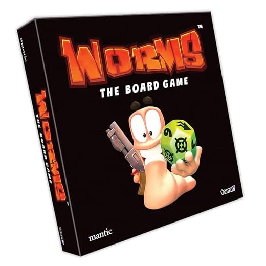 Worms: Il gioco da tavolo di mantic Games | 2-4 giocatori | Età 10+ | Gioco di 45 minuti | Include 16 miniature di vermi, piastrelle con mappa esagonale, 5 dadi e 80+ carte | Gioco di strategia