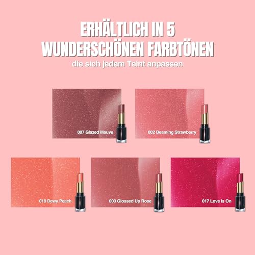 7. Bild von Revlon Super Lustrous Glass Shine Lipstick, Lippenstift mit brillanter Farbe, cremige und feuchtigkeitsspendende Formel mit Hyaluronsäure, Aloe und Rosenquarz, 003 Glossed Up Rose, 3.1 ml