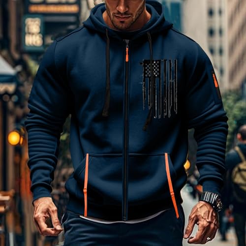 ZEFOTIM Zipper Hoodies for Men Graphic Sweatshirt Big and Tall Comfy Athletic Long Sleeve Drawstring Hoodies with Pocket3