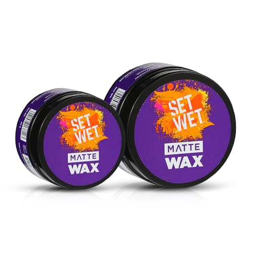 Image of Set Wet Hair Wax For Men - Matte Wax, 60g + 25g | Matte Look, Strong Hold, Restylable Anytime, Easy Wash Off | No Paraben, No Sulphate, No Alcohol