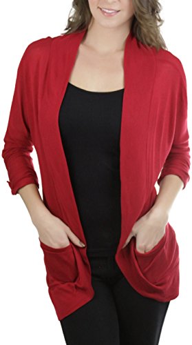 Image of ToBeInStyle Womens Open Front Casual Shrug Lightweight Layering Cardigan Sleeveless or Short Sleeve