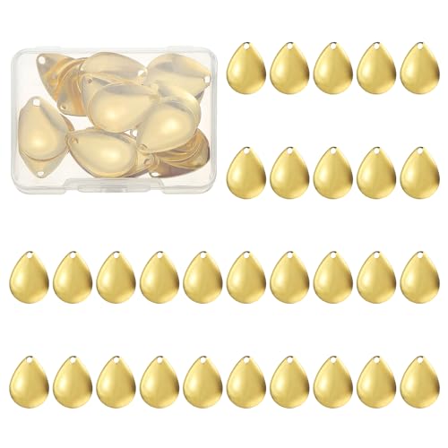 Lames de leurres de pêche PATIKIL dorées 2,3x1,8 cm avec leur boîte de rangement