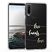 Produktbild kwmobile Hülle kompatibel mit Samsung Galaxy A7 (2018) - Handyhülle - Handy Case Live Laugh Love Gold Transparent