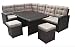 Produktbild Jet-Line Garten Lounge La Palma in braun (Sitzecke mit Esstisch) Polyrattan Garten Essgruppe Ecklounge mit Esstisch XXL Terrasse Garten Balkon