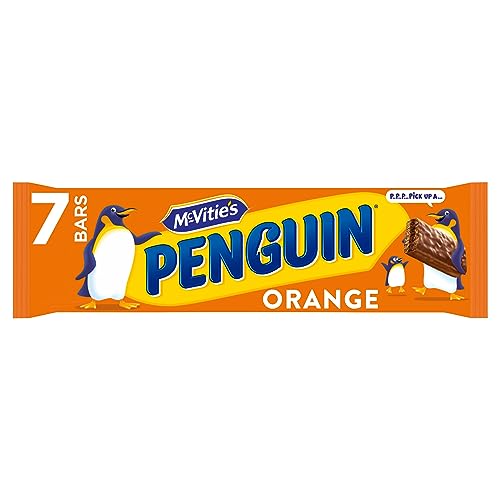 McVities Penguin Orange Biscuit Bar 7 x 24.6 g Bars (1 Pack of 7 Bars)