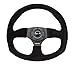 NRG ST-009S-RS Steering Wheels-320mm Sport Suede Steering Wheel Oval - Red Stitch