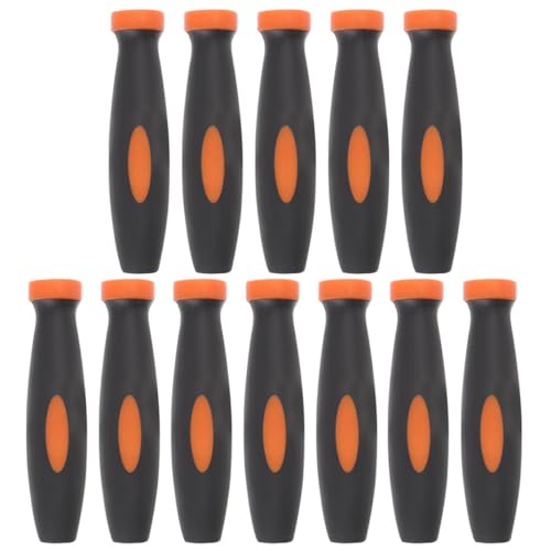 BAZEITFLOW 12 Mangos Ergonómicos para Limas de 48 MM de Diámetro Funda de Goma Mango de Caucho Resistente para Limas Manuales Set de 12 Piezas para Herramientas de Archivo y Escofinas