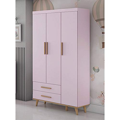 Guarda Roupa Infantil Ludmila Rosa Bétula - Carolina