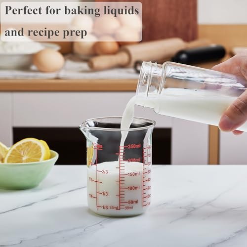 Image of Ackers Borosilicate Glass Measuring Cup with Spout, 250 ml, 8 oz /1 Cup