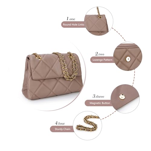 Image of Gladdon Quilted Crossbody Purses for Women Small Ladies Shoulder Bags with Chain Trendy Clutch Purse Cute Designer Bag