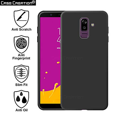 Image of Case Creation Luxurious OG Series for Samsung Galaxy J8 Case Cover,Anti-Dirty Slim Case Frosted Matte Cute Candy TPU Raised Bezel (Splash of Color) Back Cover for Samsung J8 -Black