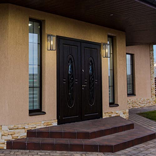 Globe Electric 44176 1-Light Outdoor Indoor Wall Sconce, Matte Black, Glass Panes, Weather Resistant, Wall Lighting, Wall Lamp Dimmable, Kitchen Sconces Wall Lighting, Home Improvement, Porch Light #TOP6