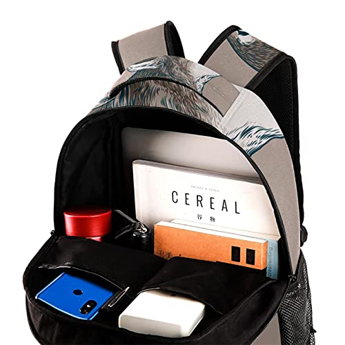 Sac à dos loup houp hurlant multicolore avec grand compartiment ordinateur - 4