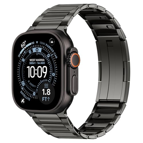 LEIXIUER Métal Bracelet Compatible avec Apple Watch Bracelets 49mm 44mm 46mm 45mm 40mm 42mm 41mm 38mm pour Homme,Acier Inoxydable Bracelet pour iWatch Ultra Séries 10 9 8 7 6 5 4 3 2