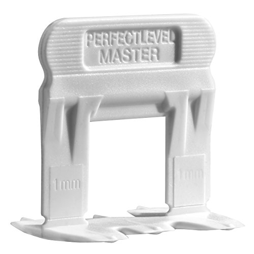 PERFECT LEVEL MASTER T-Lock 1/32 (1mm) 500 Clips Professional Anti lippage Tile Leveling System - (spacers only), Red Wedges not Included and Sold Separately!
