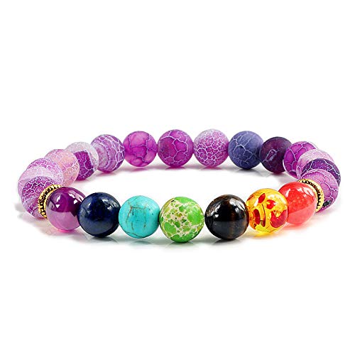 Bracelet en oeil de tigre et pierres de prière pour la méditation