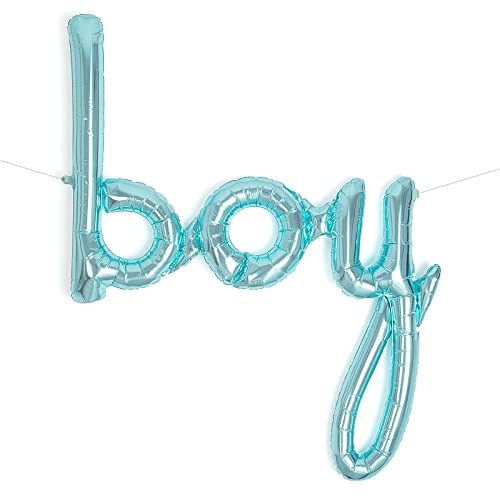 1 Unidad - Globo Foil Letra Metalizado Boy color Azul de 100 cm - Globos Decoración Baby Shower, Revelación del Género niño o niña - Globos Foil Baby Shower, Globo Látex