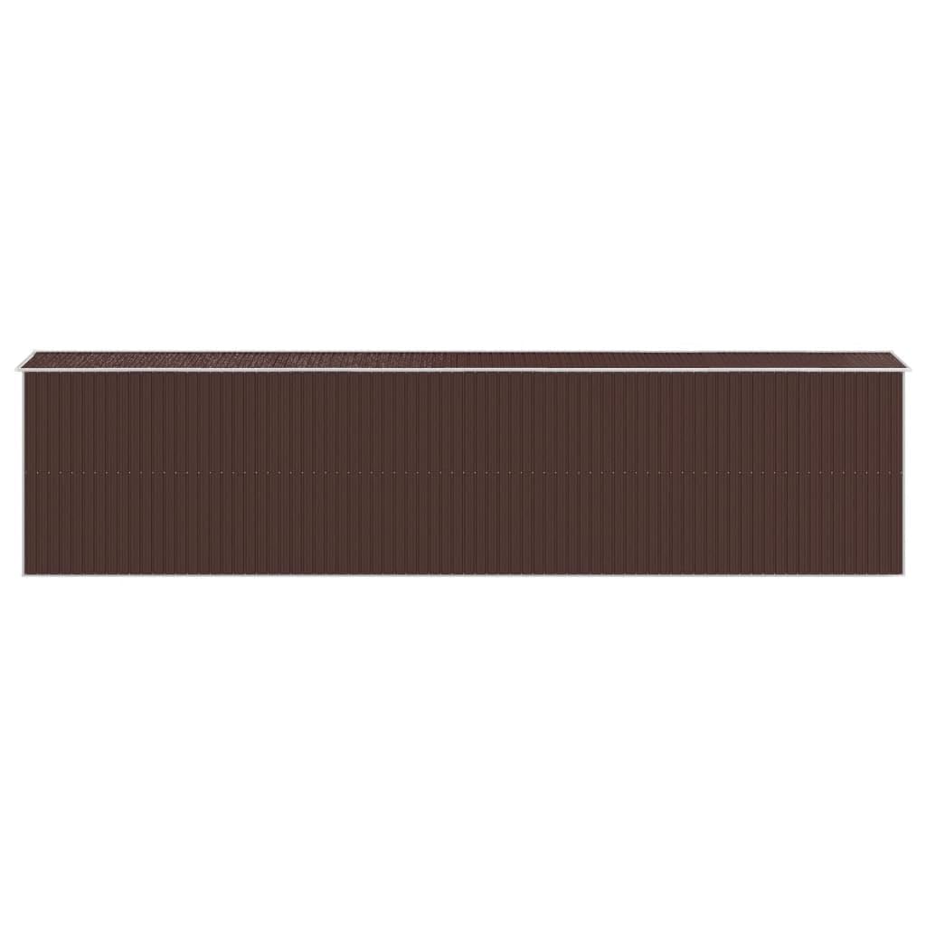 Générique Abri de Jardin Marron foncé 192x855x223 cm Acier galvanisé,Maison & Jardin,Pelouses & Jardins,Vie en extérieur,Structures extérieures,Cabanes & abris de Jardin,3147468
