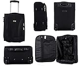 2 Rollen Advance Trolley-Kabinentasche, 2 Räder, Teleskopgriff, Schwarz