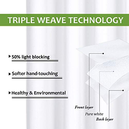 NICETOWN Sliding Door Curtains for Patio, Wide Width Drape, Vertical Curtains for Patio Door (White, Width 100 inches, Length 95 inches)