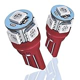 Marsauto 194 168 T10 2825 Red LED Light Bulbs for Car Dome Map Door Courtesy License Plate Lights (Pack of 10)