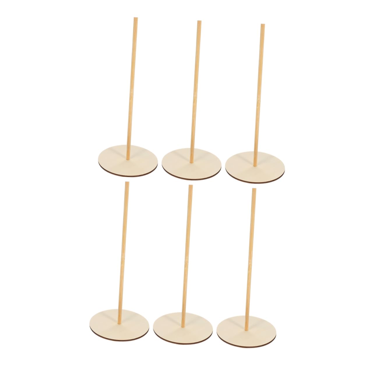 6 sets Wooden Donut Stand Holder Display Rack for Desserts Easy Assembly Versatile Snack Showcase Reusable Wooden Doughnut Stands with Insert Sticks