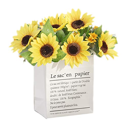 Fausses fleurs de tournesol durables et leur vase de décoration