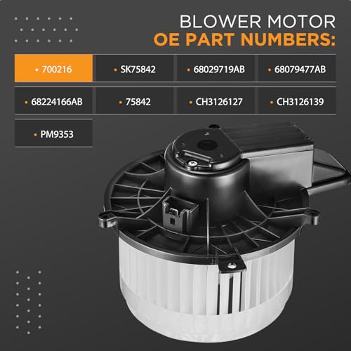 Image of HVAC Blower Motor 700216 Compatible with Dodge Durango Compatible with Jeep Grand Cherokee, Heater Blower AC Fan for PM9353 Blower Motor 68029719AB, 68079477AB, 68224166AB
