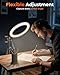 Sensyne 10'' Ring Light with 50'' Extendable Tripod Stand, LED Circle Lights with Phone Holder for Live Stream/Makeup/YouTube Video/TikTok, Compatible with All Phones
