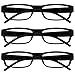 Produktbild The Reading Glasses CompanyDie Lesebrille Unternehmen Schwarz Leicht Komfortables Leser Wert 3er-Pack Designer Stil Herren Frauen UVR3PK032 +2,00