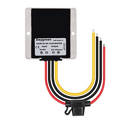 Image of Daygreen DC-DC Converter, 36V /48V to 12V, 20A, Silver, 2 Pin Connector